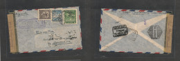 CHILE. Chile Cover - 1944 Stgo To Zumaya España Registr Air  WW2 Mult Fkd Env US+Spain Censorships Better Usage, Las Con - Chile