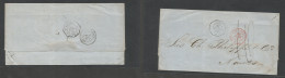 CUBA. 1866 (17 July) Santiago - France, Nantes (8 Aug) Stampless E. Depart French Postal Agent Octogonal Ds + Pqbt St. N - Sonstige & Ohne Zuordnung