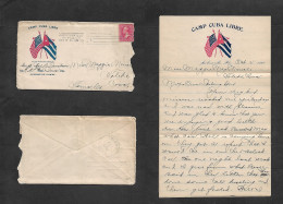 CUBA. 1898 (Oct 6-8) Guerra Hispano - Americana. Camp Cuba Libre. Jacksonville - Iowa, Toledo (90 Cts) Sobre Franqueo 2  - Sonstige & Ohne Zuordnung