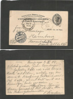 CUBA. 1905 (4 Marzo) Cienfuegos - Alemania, Hamburgo (20 Marzo) Entero Postal USA Sobrec. Cuba 2c Con Matasellos Y Tráns - Other & Unclassified