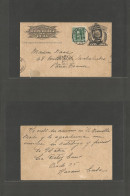 CUBA. 1909 (19 Julio) Habana - Francia, Paris. Entero 1c Negro + Franqueo Adicional. Bonito. - Other & Unclassified