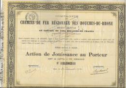 CHEMIN DE FER REGIONAUX DES BOUCHES DU RHONE - ACTION DE JOUISSANCE - ANNEE 1920 - Ferrocarril & Tranvías