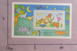 ALLEMAGNE 1995 BLOC ENFANCE FAUNE LION NEUF GERMANY MNH SHEET CHILDREN WILD FAUNA - 1959-1980