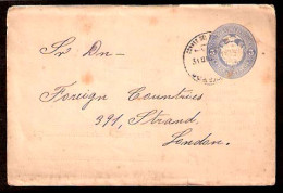 ECUADOR. 1904 (31 Dic). Guayaquil - UK. 3c. Blue Complete Stat. Wrapper. Printed Inside. Most Unusual. - Ecuador