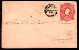 ECUADOR. 1892. Encomenda - Guayaquil. 5cts. Red Stat. Env. - Equateur