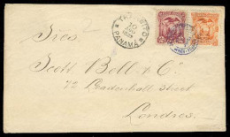 ECUADOR. 1888 (Aug 5). Frkd Env 10c + 2c, Blue Cds. Via Panama To UK (Sep 3.88). VF. - Ecuador