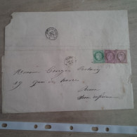 LETTRE PARIS POUR ROUEN 1876 COMPOSITION DE TIMBRE - Other & Unclassified