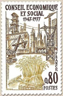 30e Anniversaire Du Conseil économique Et Social. 80c. Brun Foncé, Brun-olive Et Bistre-olive Y1957 - Unused Stamps
