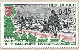 30e Anniversaire Du Débarquement En Normandie. 45c. Vert, Gris-bleu Et Rouge Pâle Y1799 - Neufs