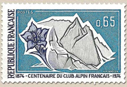 Centenaire Du Club Alpin Français. Gentiane Et Glacier 65c. Bleu-noir Et Violet Y1788 - Neufs