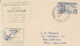 Ross Dependency 1961 HMNZS Endeavour Signature Ca Scott Base 9 JA 1961 (SR166) - Cartas & Documentos