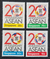 Singapore 20th Anniversary Of ASEAN 1987 Flag (stamp) MNH - Singapur (1959-...)