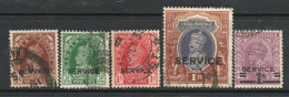 India GVI 1937-9 Part Set Of 5, Wmk. Multiple Stars, Service Official, Used, SG O132/5 + O139 (E) - 1936-47 Roi Georges VI