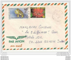 130 - 55 - Lettre Avion Envoyée De Côte D'Ivoire En Suisse 1982 - 1 Timbre Crapaud - Frogs