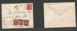 EIRE. 1904 (Apr 1) Omagh - USA, Chicago (Apr 18) 1d GB Fkd Env, Taxed, Due 6c Cachet + (x3) Preprinted P. Dues + Tmark.  - Gebraucht