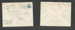 EIRE. 1958 (5 Nov) Corcaigh - USA, Alton, PA 3p Fkd Env Tied Rolling Cds + Taxed "T-16" Hexag Pmk + NY 6c Due. Fine Scar - Usados