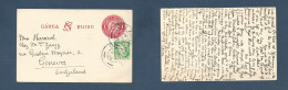 EIRE. 1936 (8 Aug) Cill Airne - Switzerland, Geneva. 1d Red Stt Card + Adtl, Tied Cds. - Usados