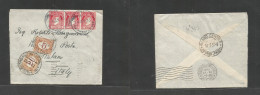EIRE. 1933 (14 July) Gill, Co. Phort Lairge - Italy, Milano (17 July). Multifkd Env At 3d Rate, Poste Restante + (2x). I - Used Stamps