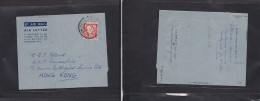 EIRE. 1952 (19 Nov) Sandycove - Hong Kong. Fkd Air Lettersheet; 8p Red, Tied Cds. Scarce Destination + Long Contains. - Usados