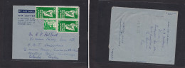 EIRE. 1953 (13 Apr) Haghainl - Ceylon, Colombo. Multifkd Airlettersheet, At 8p Rate, Rolling Cachet. Better Dest Usage.  - Usados