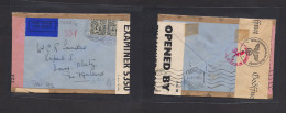 EIRE. 1943 (Dec 2) Mhor - Switzerland, Davos. Air Multifkd Env British + Nazi + Rish Censor Labels, With Air Label + Rev - Usados
