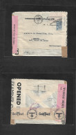 EIRE. 1943 (18 Jan) Bale Atha Claith - Switzerland, Geneva. Air Fkd Envelope With Quintuple Censor Labels (!) Extraordin - Gebraucht