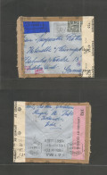 EIRE. 1943 (June - July) Dublin - Germany, Sudetenland. Air Multifkd Env, Cuadruple Censored. Via Lisboa (17 July) VF +  - Usados