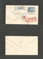 EIRE. 1951 (12 Apr) Glar Chloinane Mhuihis - Germany, Nuremberg Air Fkd Envelope + Red Tax Cachet + Arrival Red Cash Cac - Oblitérés