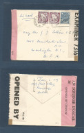 EIRE. 1942 (5 Apr) Baile A Ceiah - USA, Wash DC. Air Multifkd Env, Dual Censorship. Fine. - Usados