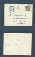 EIRE. 1949 (22 July) Den Ojinis - Netherlands, Den Haag (25 July) Fkd + Tax Envelope + Arrival Dutch P. Due, Tied Cds +  - Gebraucht