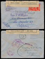 EIRE. 1947. Bofenaun - USA / CA. Fkd Censor + Aux Marking Env. - Usati