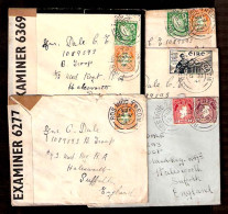 EIRE. 1941. Ros Mhic Treoin / UK. Ovptd. Censor Small Correspondence. 5 Covers. - Gebraucht