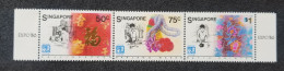 Singapore Expo '86 1986 Art Orchid Flower Calligraphy Batik Craft Orchids (stamp) MNH - Singapour (1959-...)
