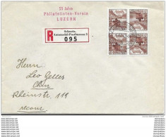 123 - 19 - Enveloppe Recommandée Avec Oblit Spéciale "55 Jahre Philatelisten-Verein Luzern" 1942 - Marcophilie