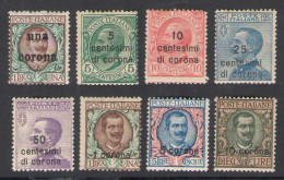 1919-22 Dalmazia, Michetti Soprastampati N. 1/8 - MNH** - Altri & Non Classificati