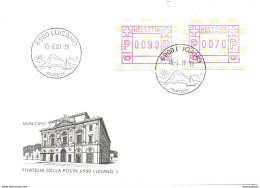 412 - 55 - Enveloppe Avec Cachets Illustrés Lugano Filatelia  2001 - Marcophilie