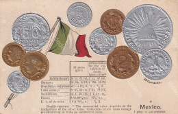 Mexican Gold And Silver Coins Embossed  Monnaies Argent Et Or Mexique Gaufrée - Monedas (representaciones)