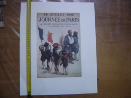 Reproduction Affiche 1916 JOURNEE DE PARIS AU PROFIT OEUVRES GUERRE Par Poulbot - Posters