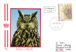 Austria / Oesterreich  2001 OWLS BIRDS COVERS FDC - Eulenvögel