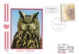 Austria / Oesterreich  2001 OWLS BIRDS COVERS FDC - Uilen