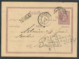 DUTCH INDIES. 1885. Weltevreden - Batavia. 5c Lilac Stat Card. Namidd Stline. VF. - Indonesië