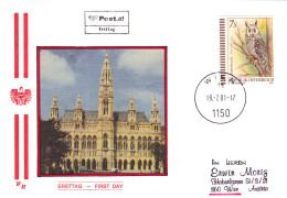 Austria / Oesterreich  2001 OWLS BIRDS COVERS FDC - Búhos, Lechuza