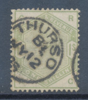 GB 1884 Queen Victoria 1sh Dull Green (RG) Clear Colour Superb CDS Used W Rare Scottish Thimble „THURSO“ (SG 196 £ 650.- - Gebruikt