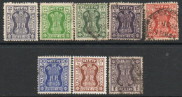 India 1967-72 Asokan Capital Set Of 8, Wmk. As Design, Service Official, Used, SG O190/7 (E) - Gebraucht