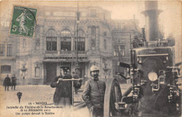 44-NANTES- INCENDIE DU THEATRE DE LA RENAISSANCE , LE 19 DECEMBRE 1912 UNE POMPE DEVANT LE THEATRE - Nantes