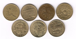 ITALIE  ITALIA  200 Lire, 7 Commémoratives : 1980, 1990, 1993, 1994, 1996, 1997, 1999, - Herdenking