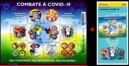 Ref. BR-V2020-08+E BRAZIL 2020 - FIGHTING COVID-19, VIRUS,EPIDEMIC, PREVENTION, MNH + BROCHURE, HEALTH 6V - Ongebruikt