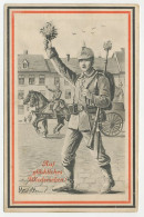 Fieldpost Postcard Germany 1917 Soldier - Horse - Good Luck - WWI - WW1 (I Guerra Mundial)