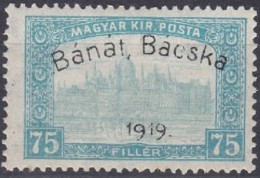 Hongrie Banat Bacska  1919 Mi 13 * Palais Du Parlement (J33) - Banat-Bacska