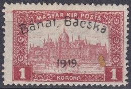 Hongrie Banat Bacska  1919 Mi 15 * Palais Du Parlement (J33) - Banat-Bacska